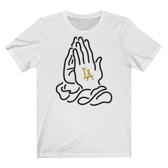 Gildan Other - LA White Los Angeles Praying Hands Tee